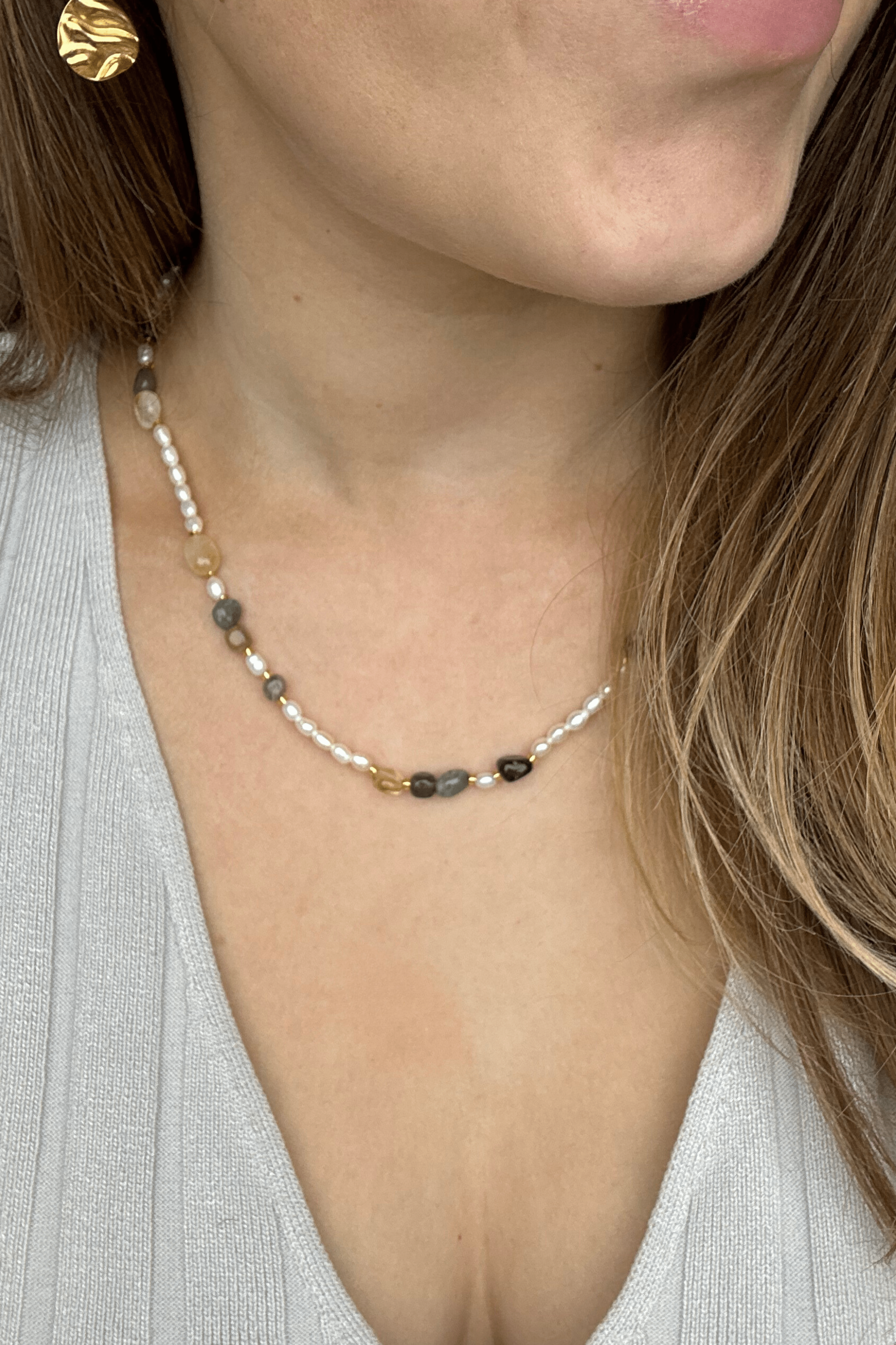 Agate Pearl Necklace - caliorjewelry