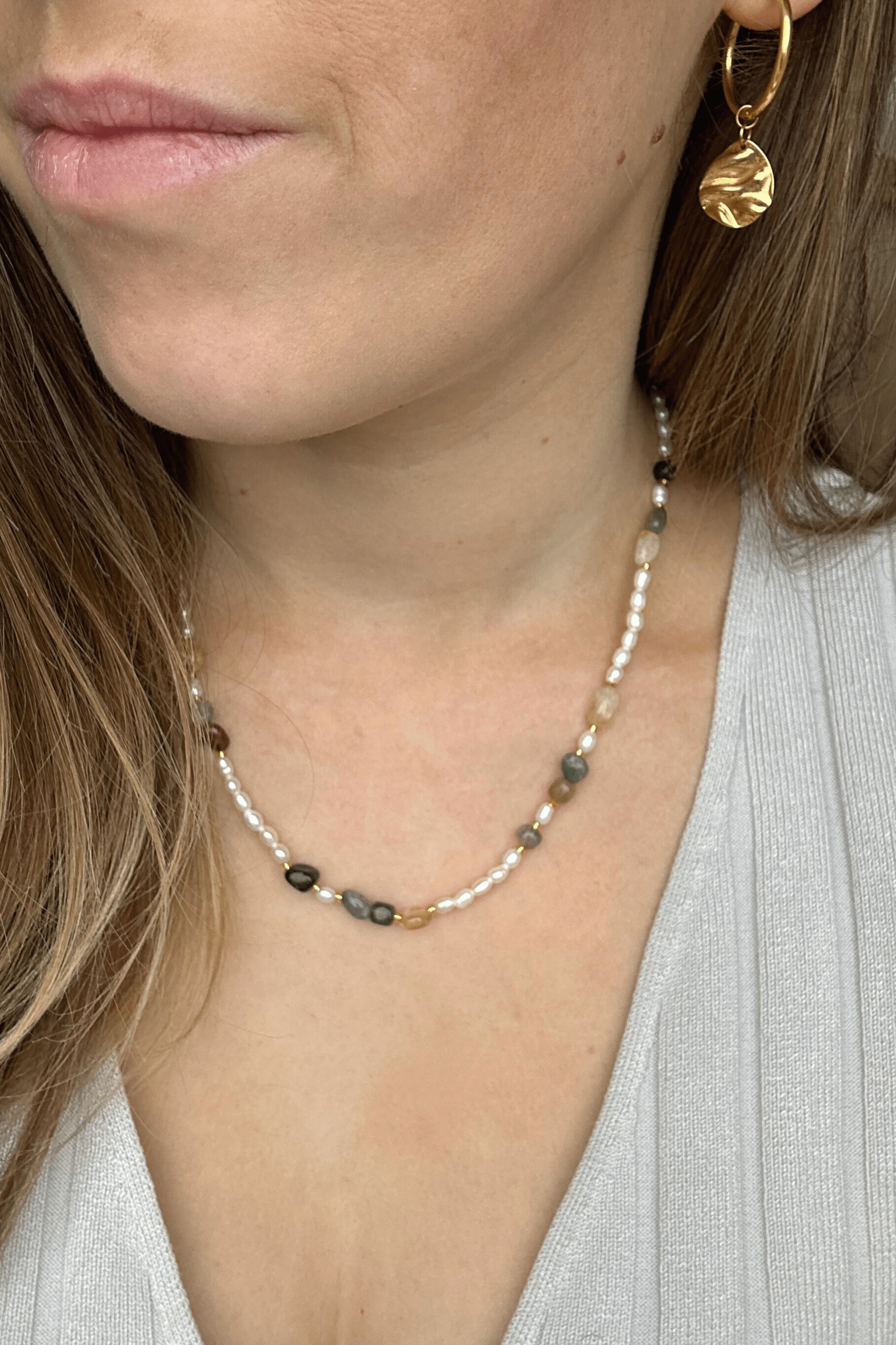 Agate Pearl Necklace - caliorjewelry