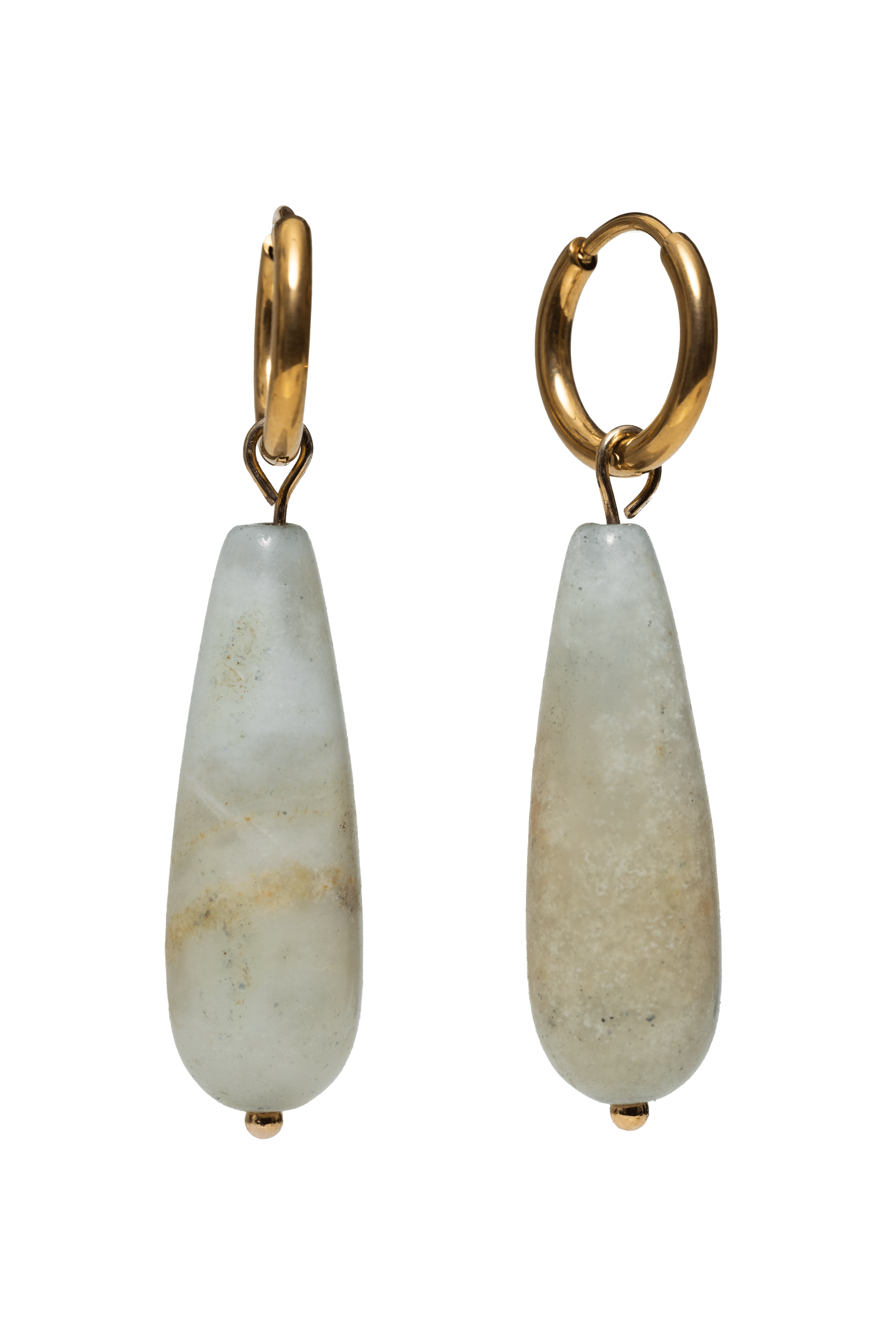 Amazonit Drop Hoops - caliorjewelry