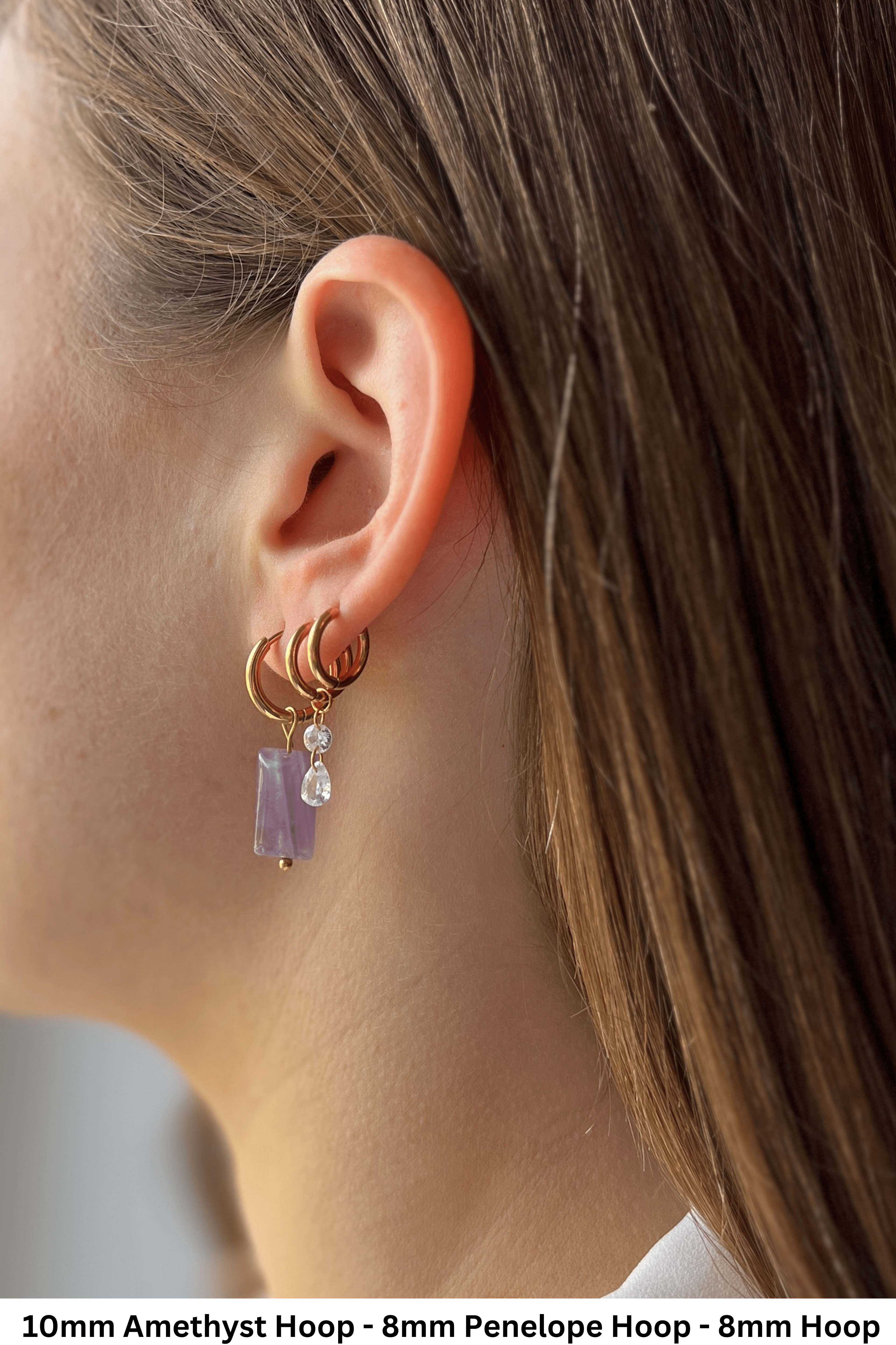 Amethyst Hoops - caliorjewelry