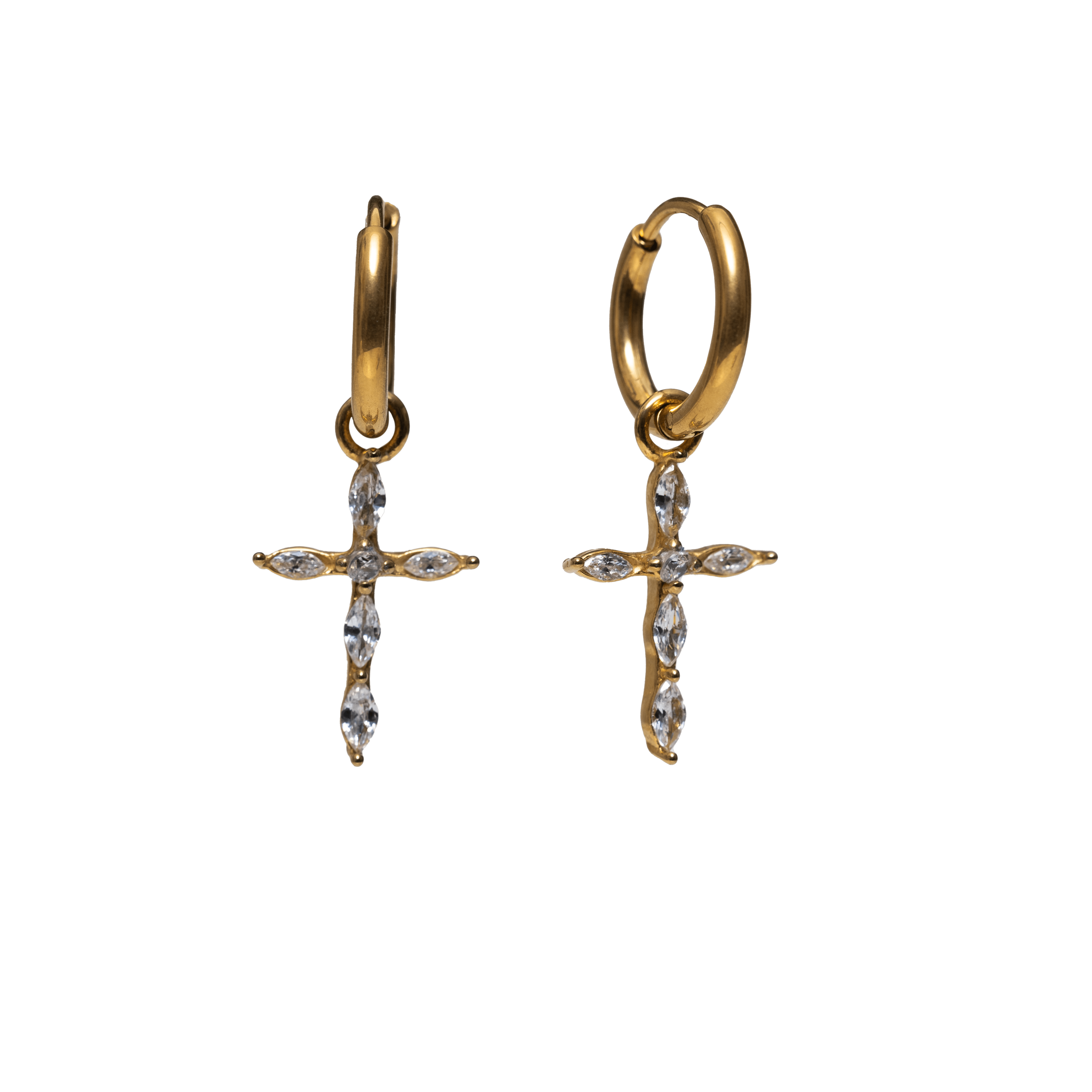 Cross Hoops - caliorjewelry