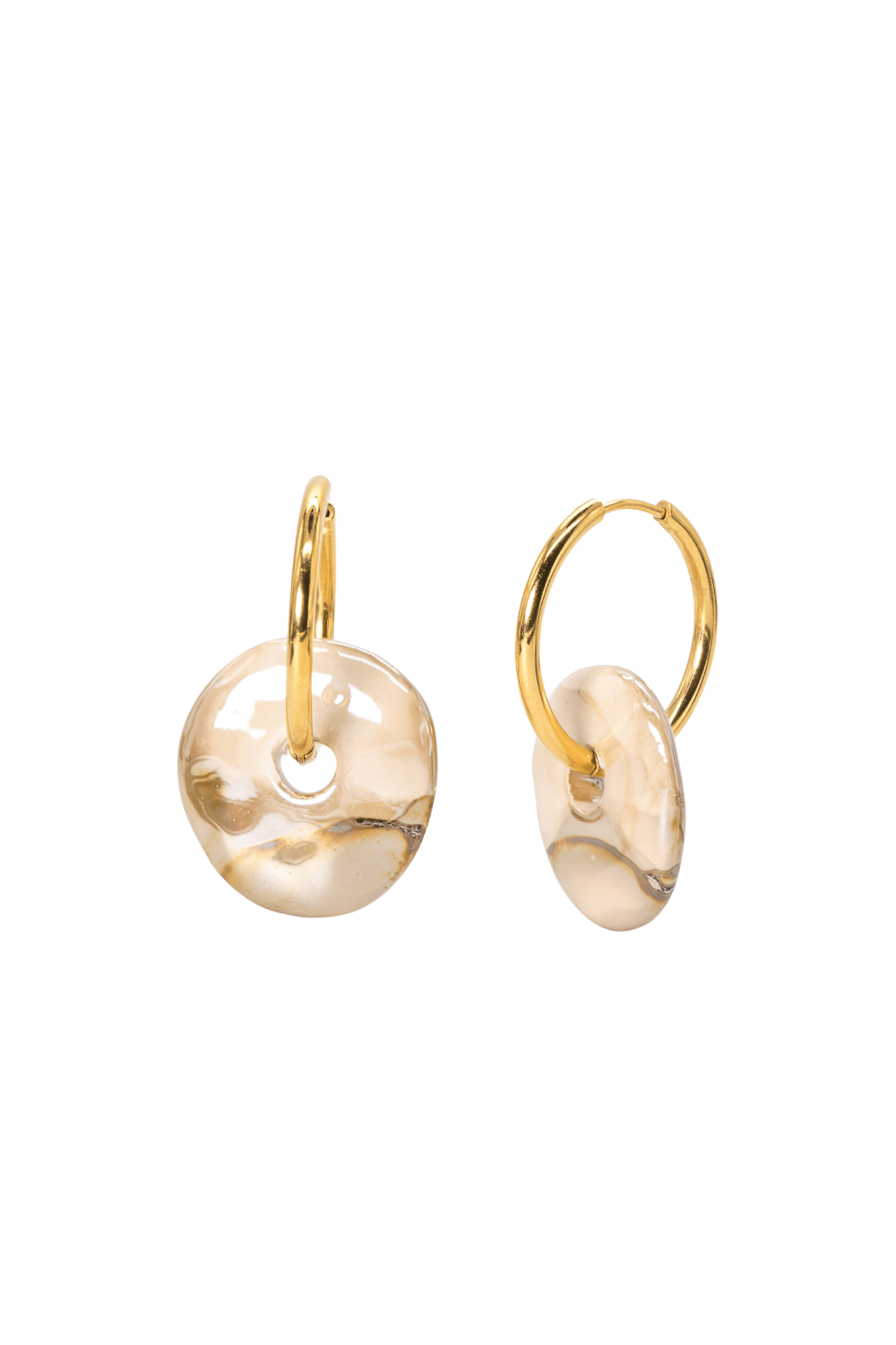 Finola Beige Hoops - caliorjewelry