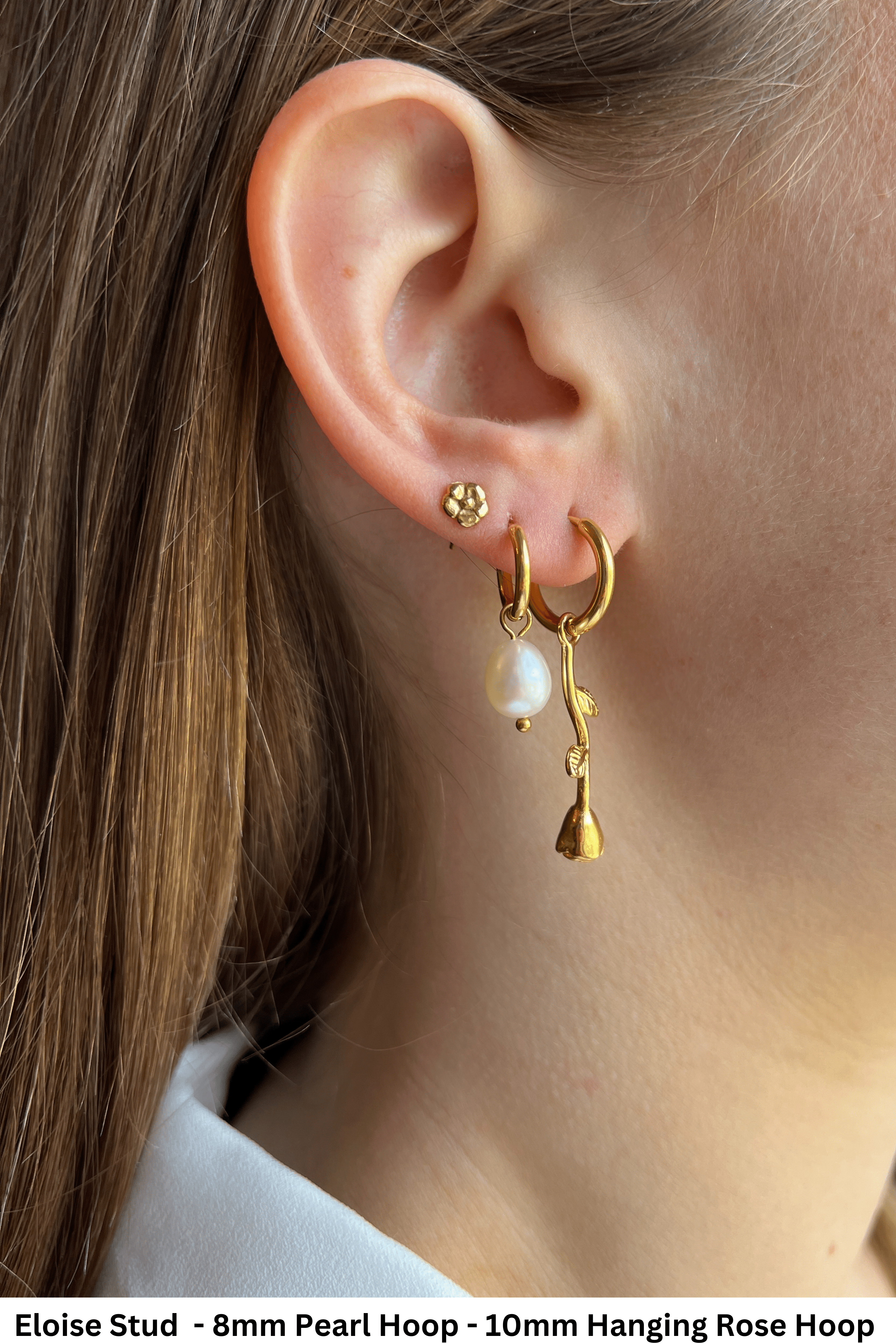 Hanging Rose Hoops (Vorbestellung möglich - Lieferung voraussichtlich Ende Juni) - caliorjewelry
