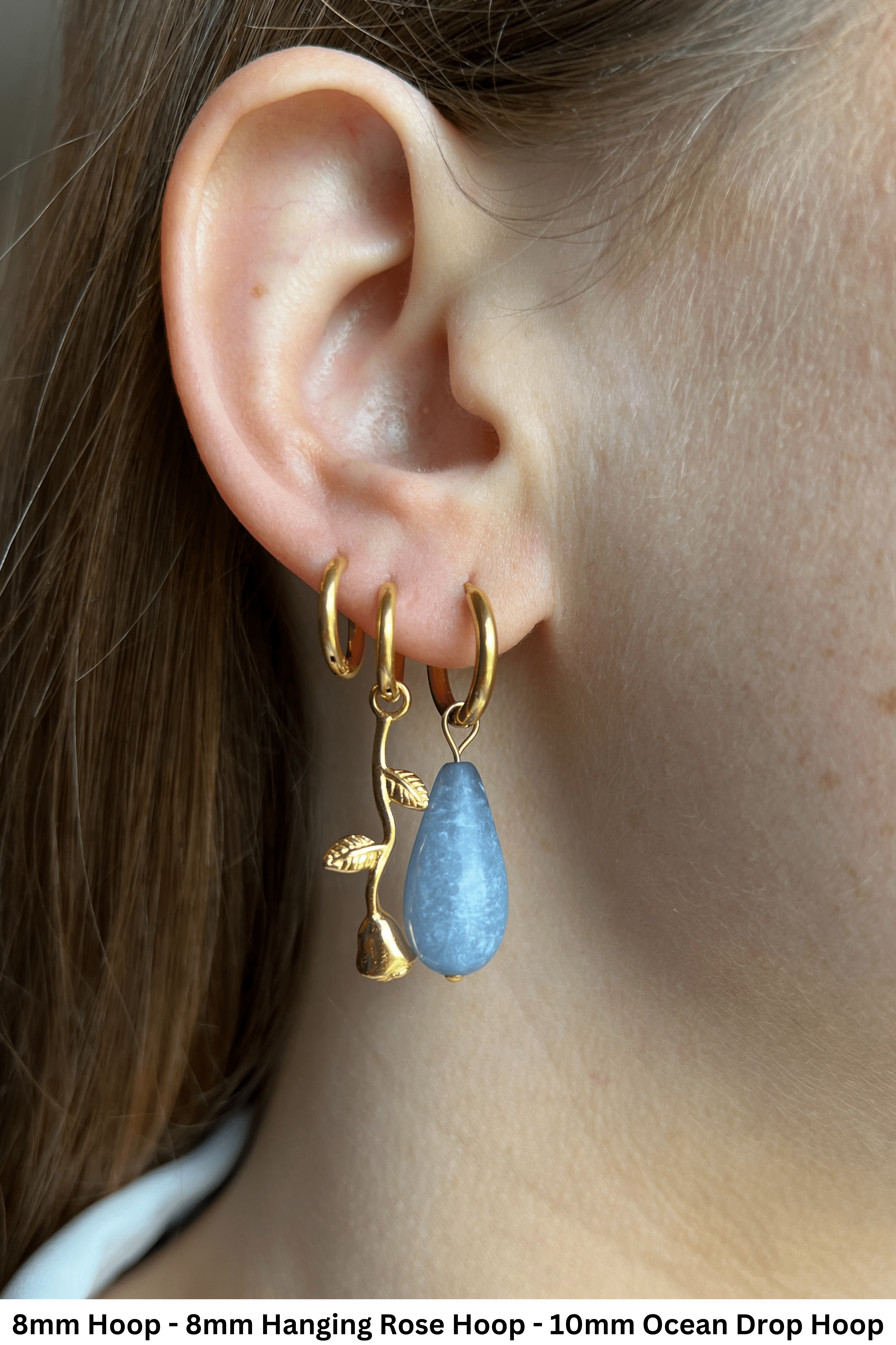 Hanging Rose Hoops (Vorbestellung möglich - Lieferung voraussichtlich Ende Juni) - caliorjewelry
