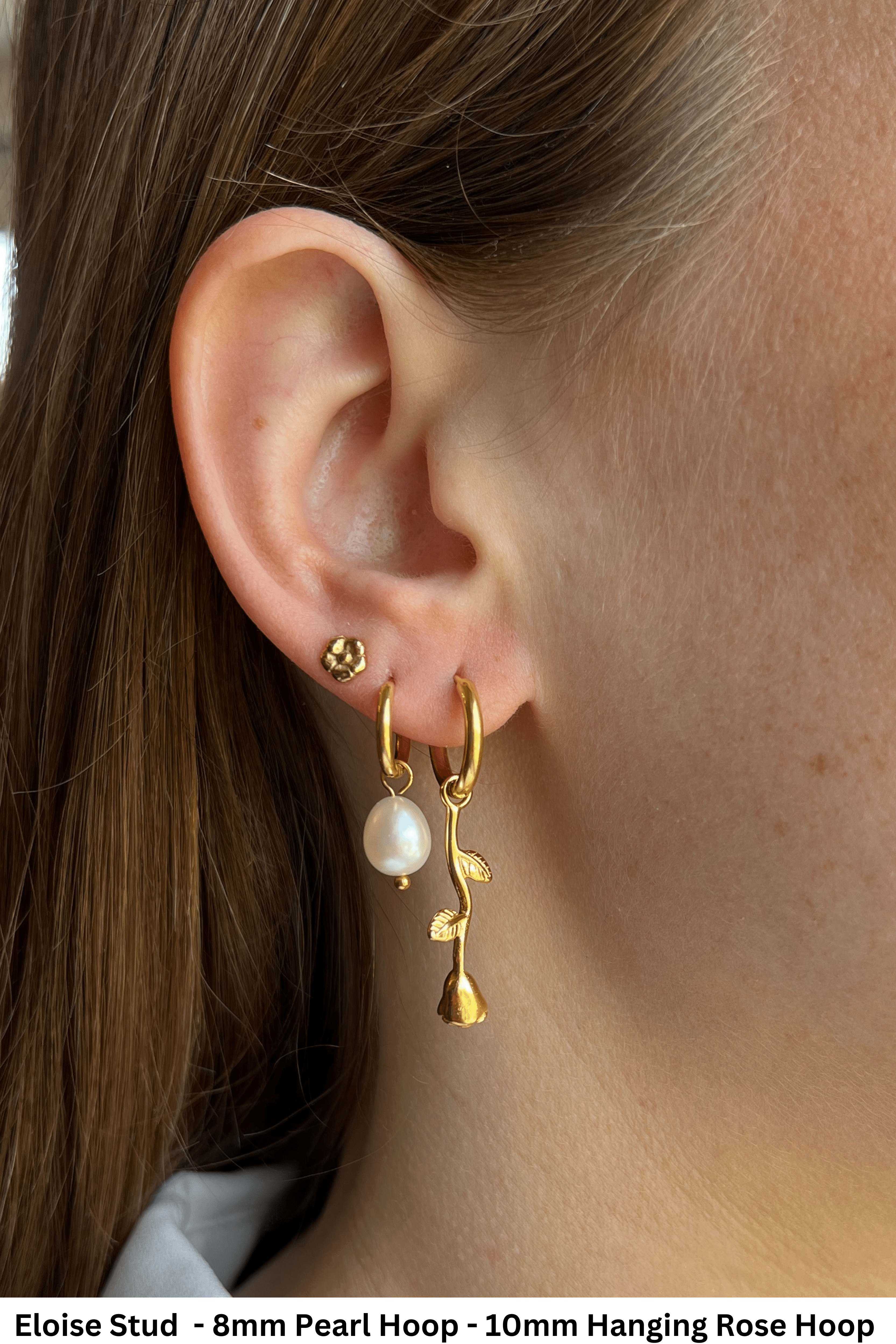 Hanging Rose Hoops (Vorbestellung möglich - Lieferung voraussichtlich Ende Juni) - caliorjewelry