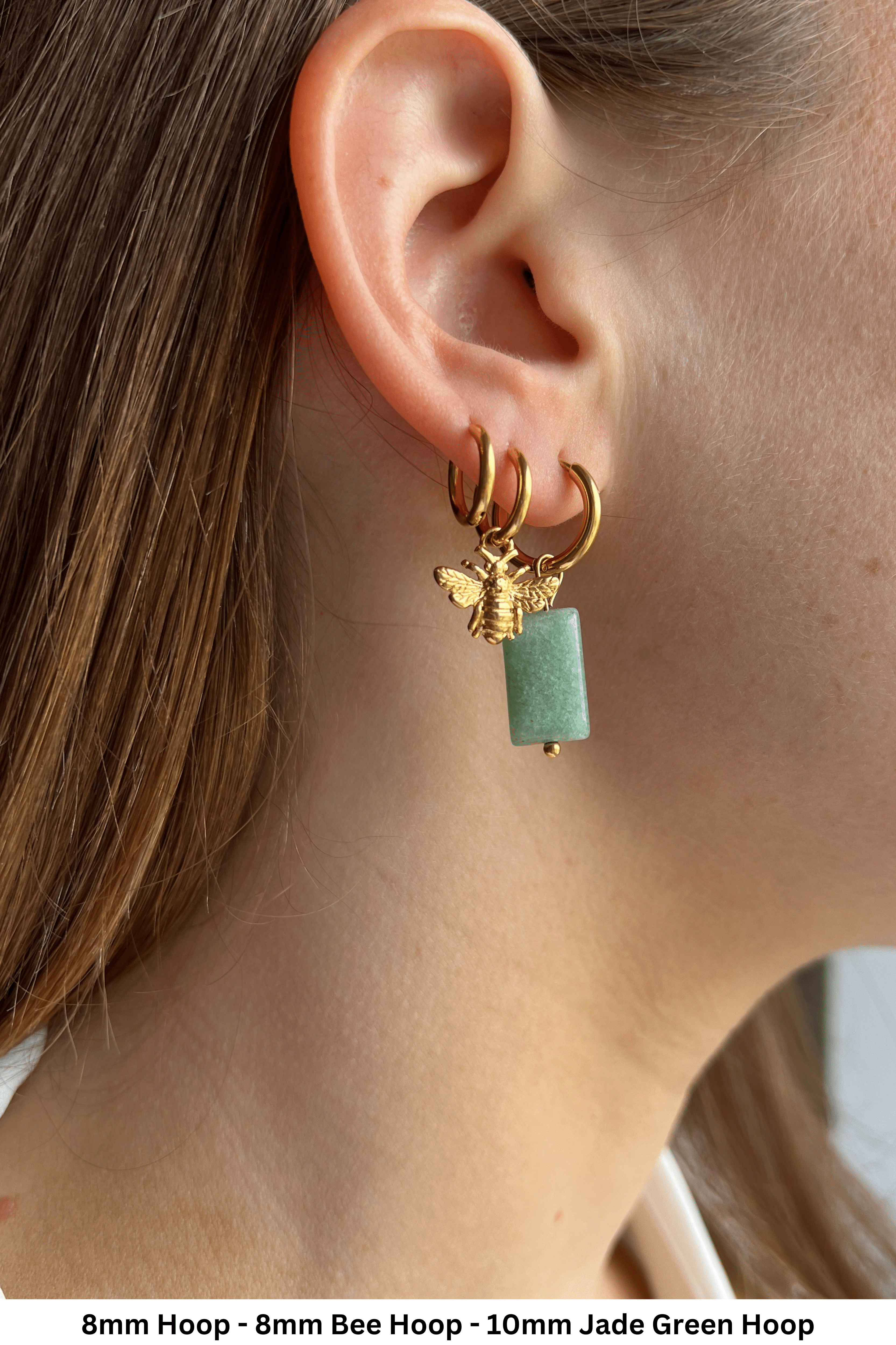 Jade Green Hoops - caliorjewelry