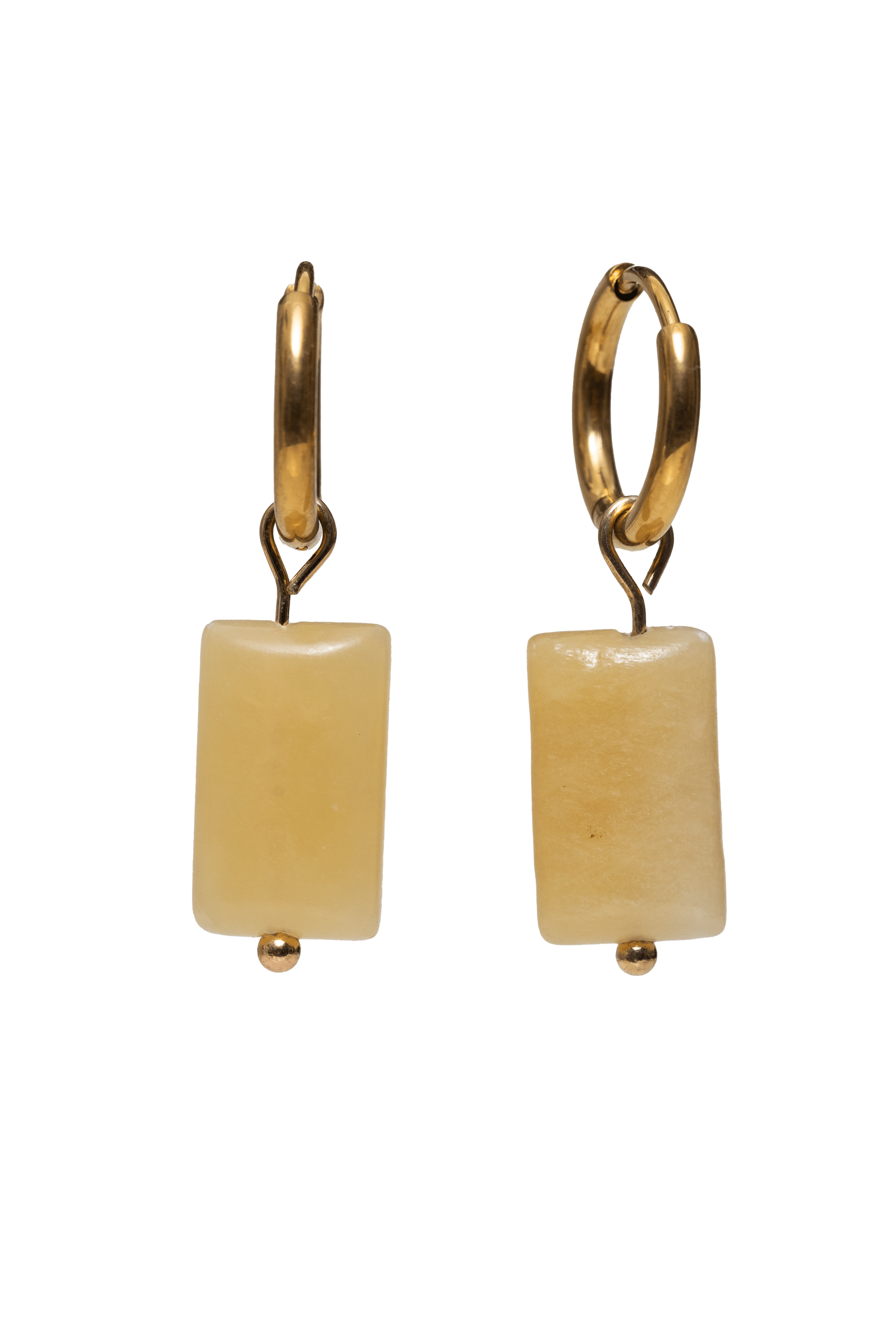Jade Yellow Hoops - caliorjewelry