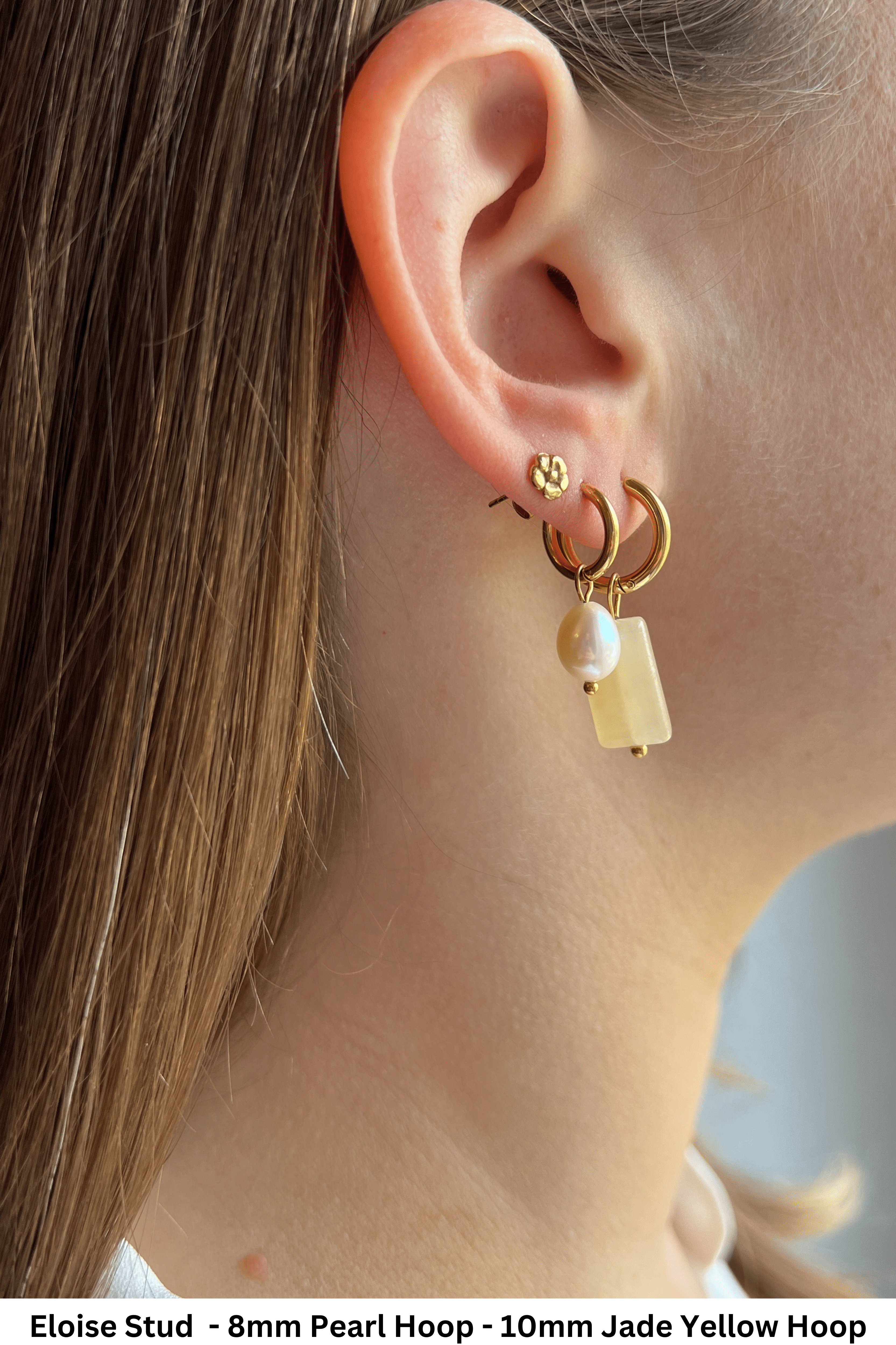 Jade Yellow Hoops - caliorjewelry