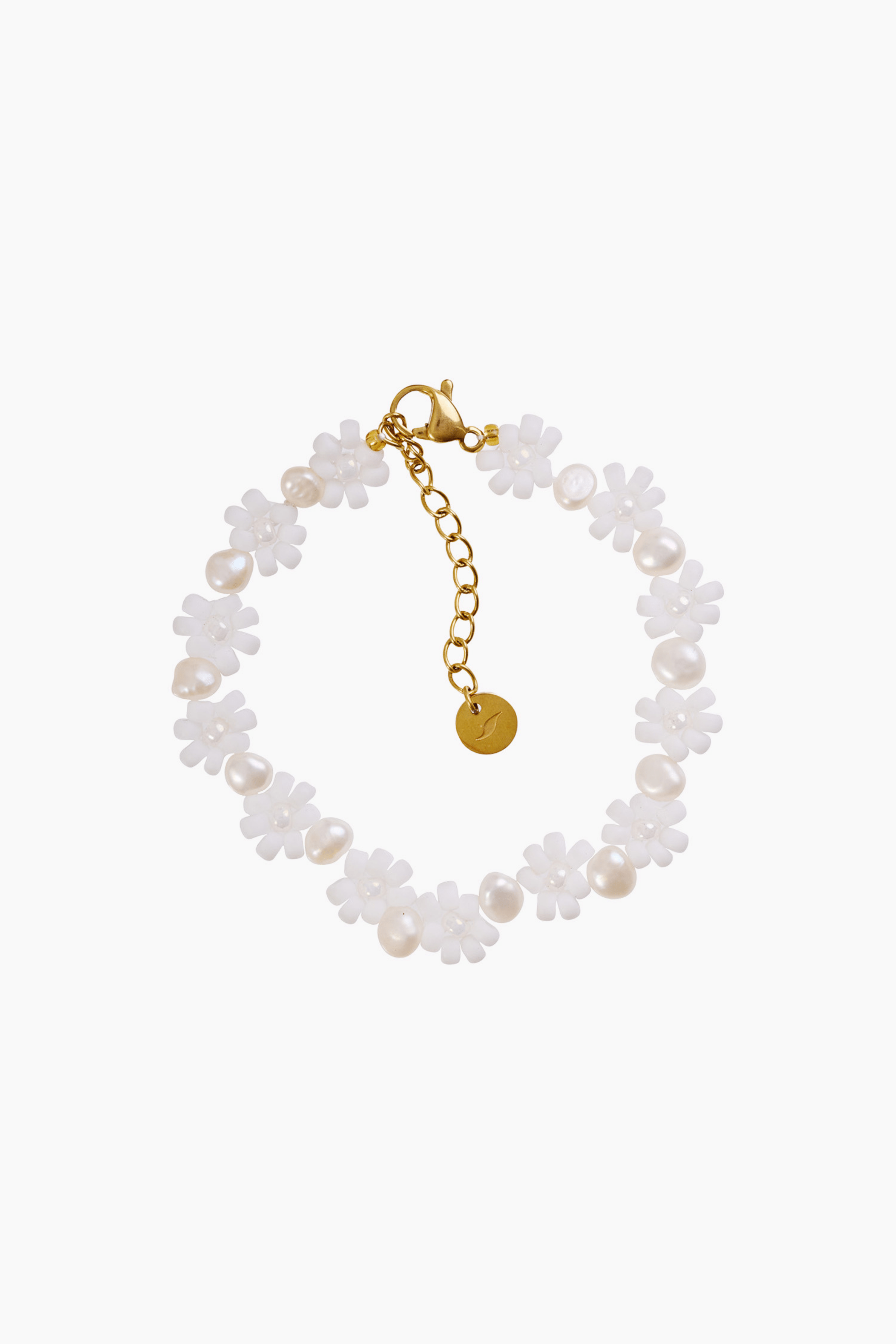 White Daisy Bracelet - caliorjewelry