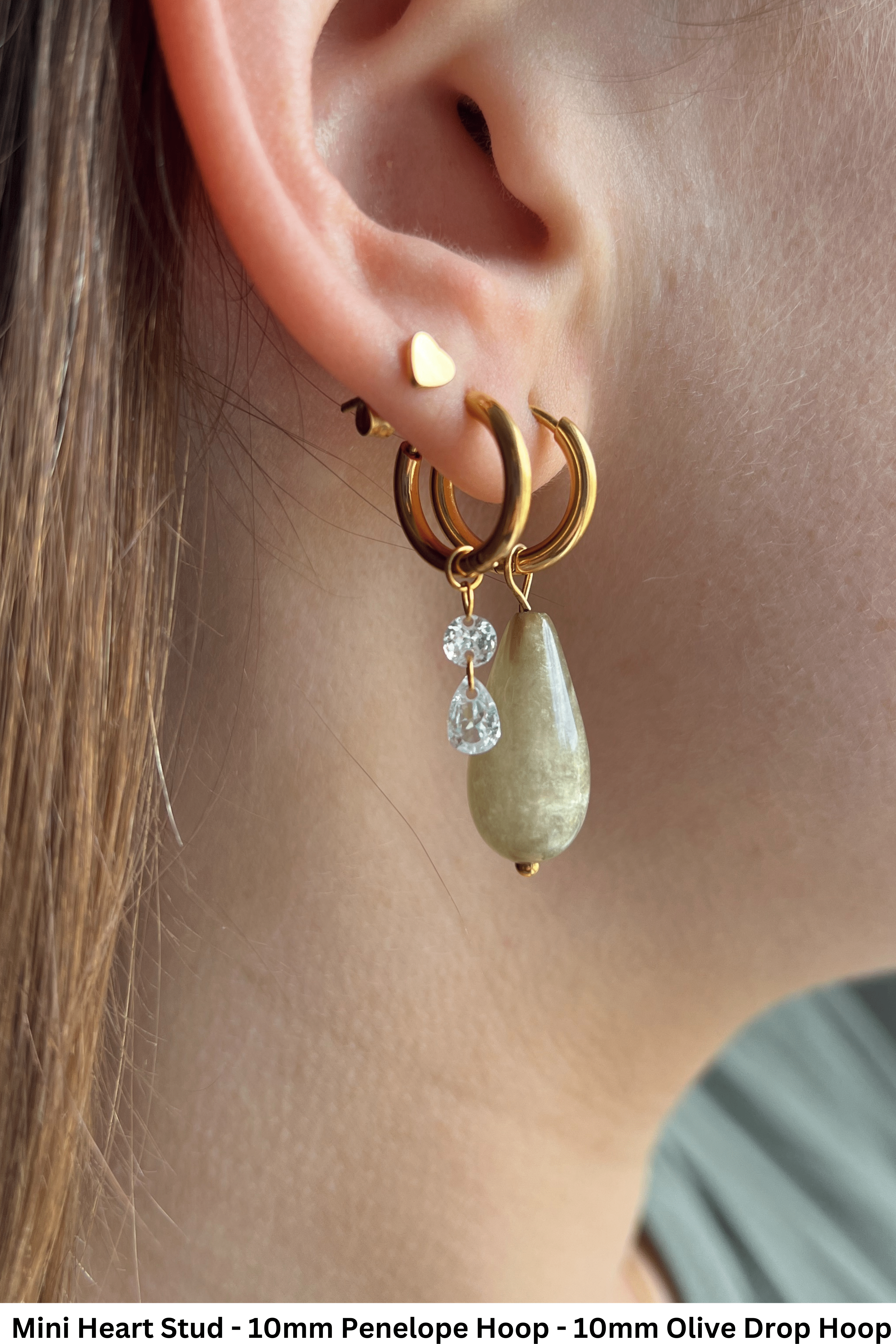 Olive Drop Charm - caliorjewelry