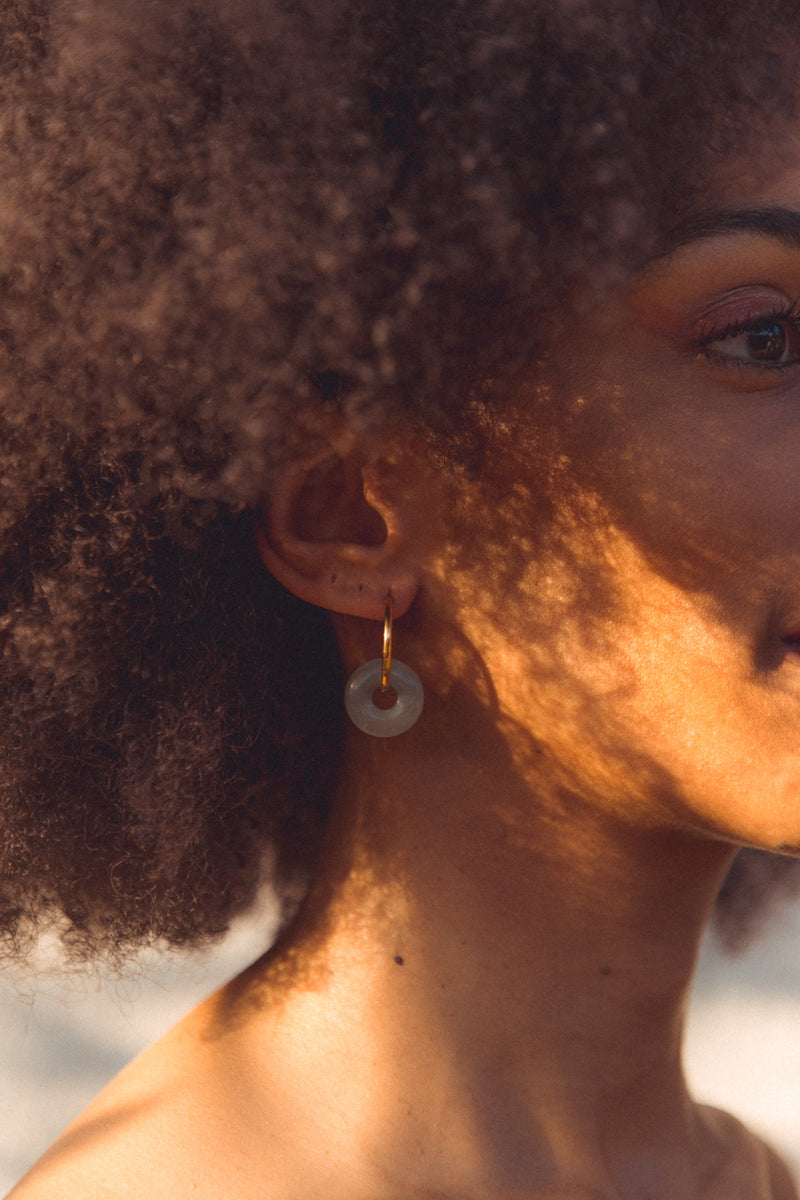 Aventurin Hoops - caliorjewelry